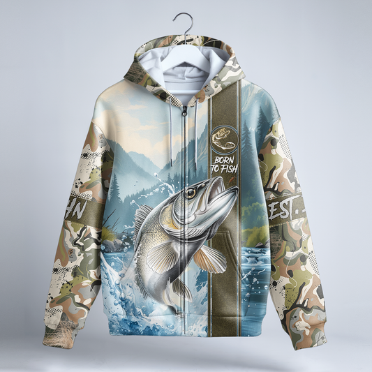 Walleye Warrior Personalized Zip Hoodie