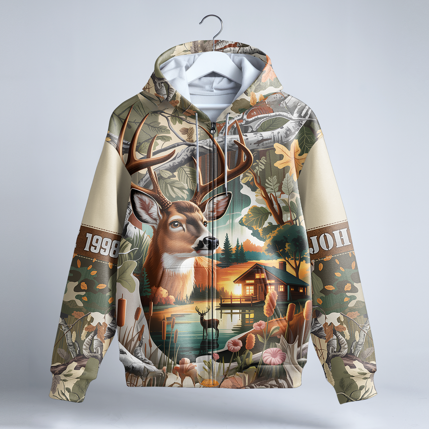 Lakeside Buck Retreat Personalized Zip Hoodie